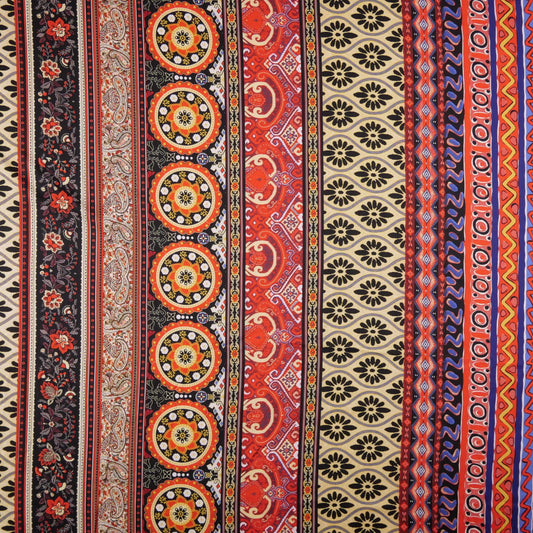 GASA SATINADA ESTAMPADO ROJO MANDARIN