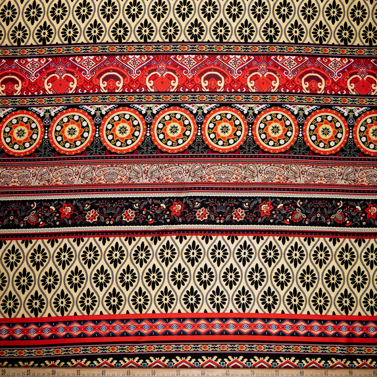 GASA SATINADA ESTAMPADO ROJO MANDARIN