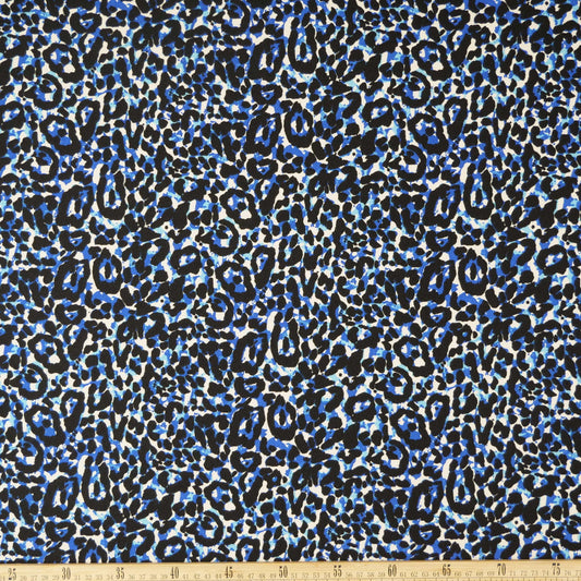 CREPE BOUCLE ESTAMPADO AZUL COSTAL ANIMAL PRINT