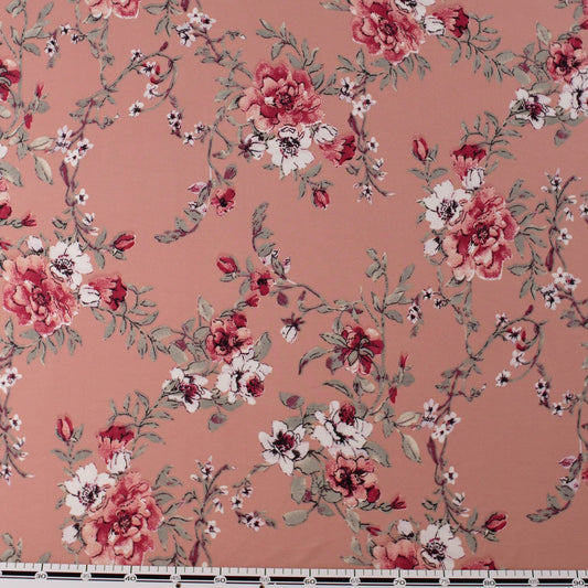 CREPE BOUCLE ESTAMPADO ROSA MISTY FLORAL