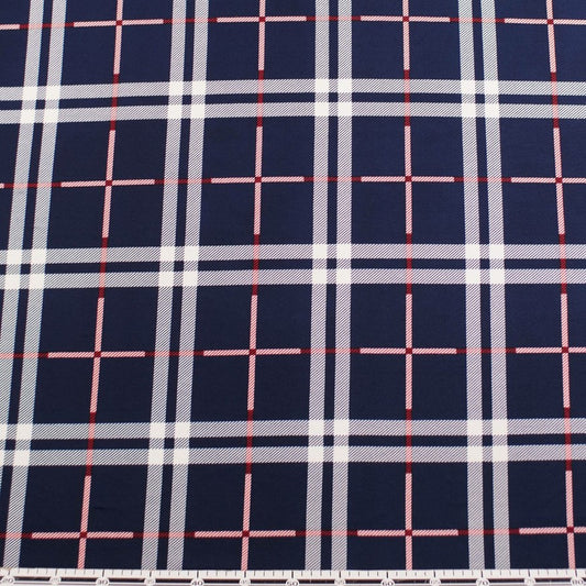 CREPE BOUCLE ESTAMPADO AZUL ECLIPSE TOTAL TARTAN CUADROS