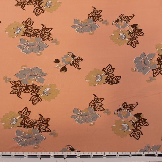 CREPE BOUCLE ESTAMPADO ROSA DURAZNO FLORAL