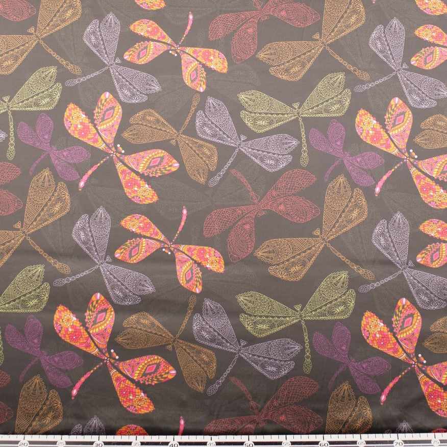 SATEN ESTAMPADO GRIS MAGNET LIBELULAS