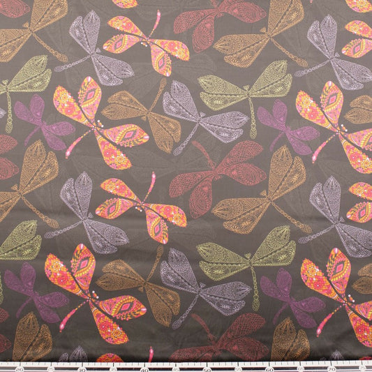 SATEN ESTAMPADO GRIS MAGNET LIBELULAS