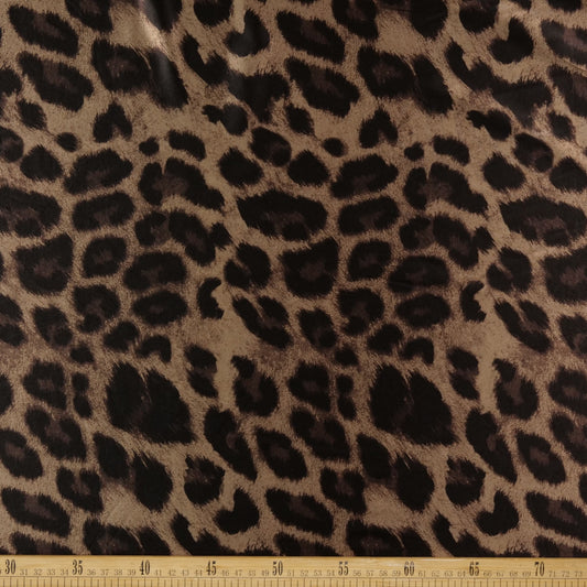 SATEN ESTAMPADO BEIGE OLIVA ANIMAL PRINT