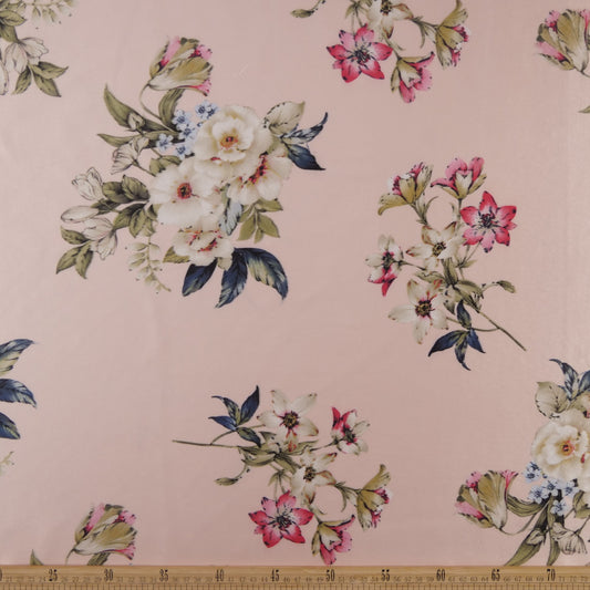 SATEN ESTAMPADO ROSA NOVIA FLORES