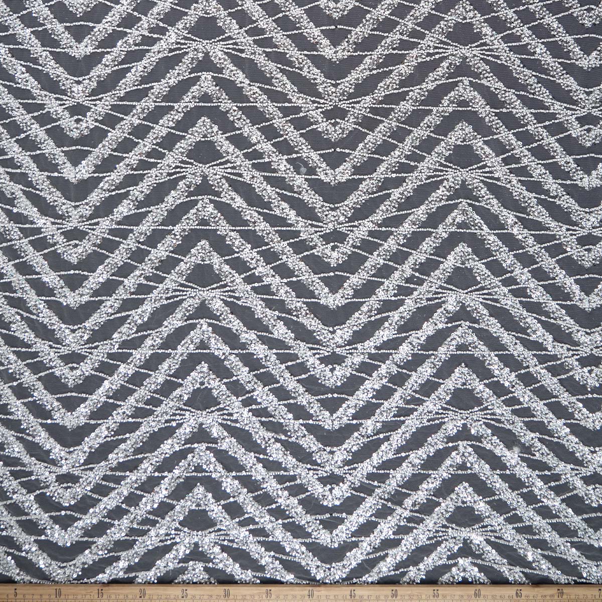 TUL PRADA BLANCO BRILLANTE CHEVRON