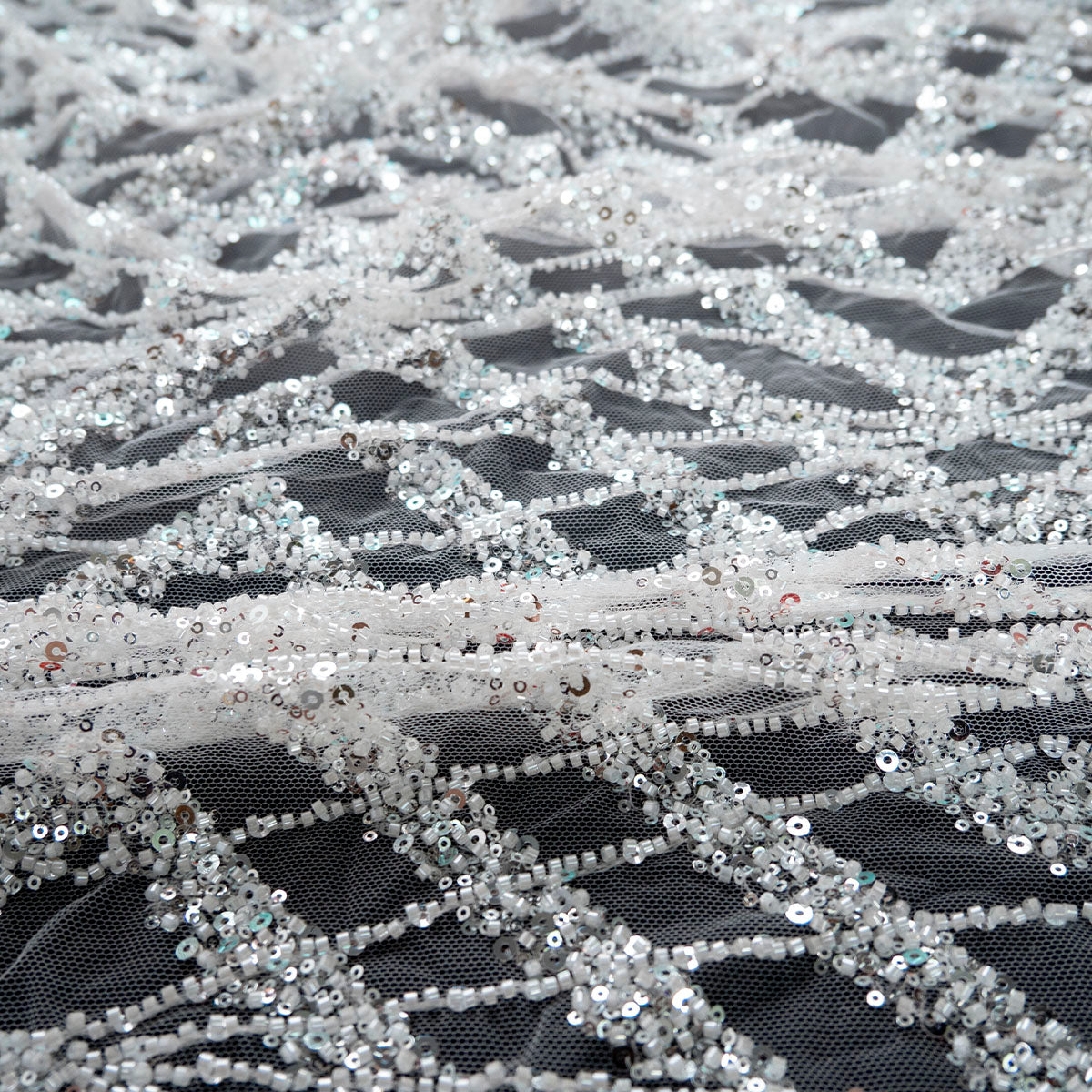 TUL PRADA BLANCO BRILLANTE CHEVRON