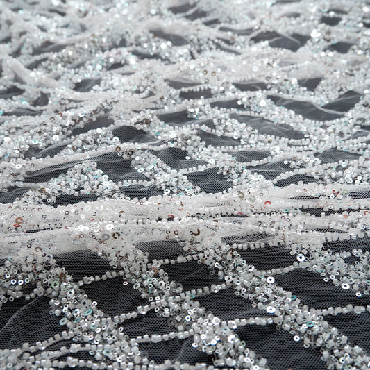 TUL PRADA BLANCO BRILLANTE CHEVRON