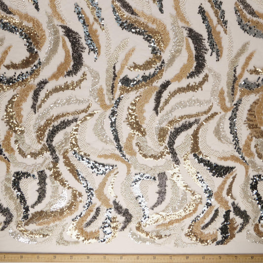 TUL PRADA BEIGE PLAZA TAUPE ABSTRACTO