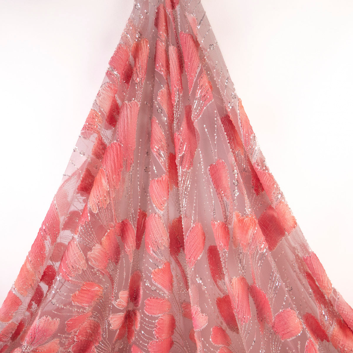 TUL PRADA ROSA WOODROSE FLORAL FLUORESCENTE