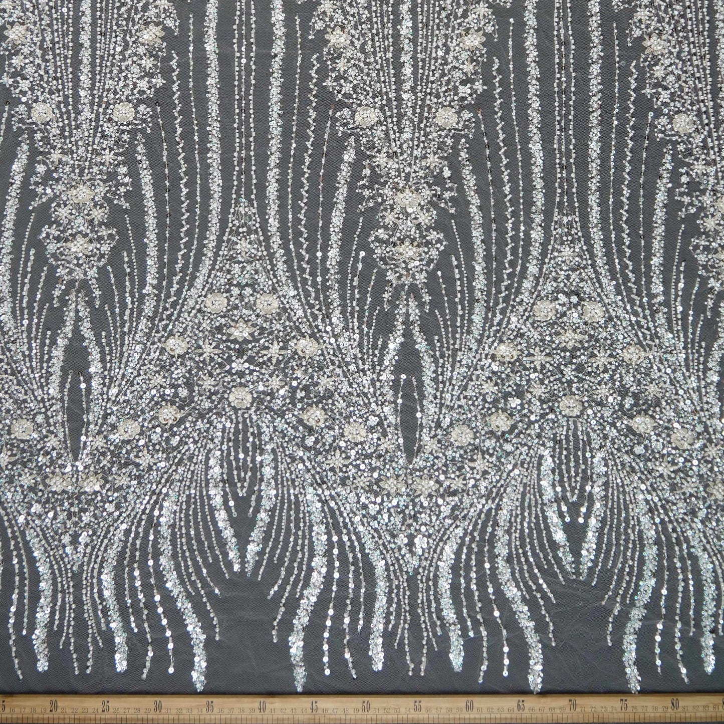 TUL PRADA BLANCO BRILLANTE LINEAS