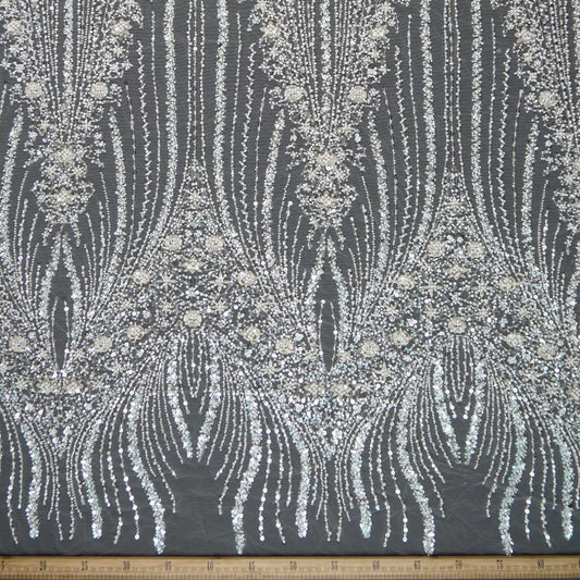 TUL PRADA BLANCO BRILLANTE LINEAS