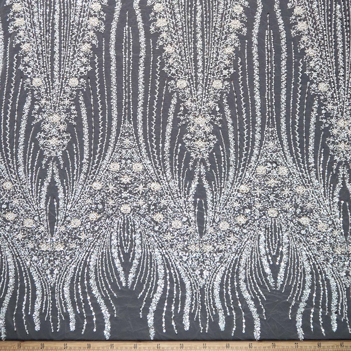 TUL PRADA BLANCO BRILLANTE LINEAS