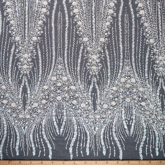 TUL PRADA BLANCO BRILLANTE LINEAS