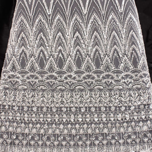 TUL PRADA BLANCO BRILLANTE GEOMETRICO