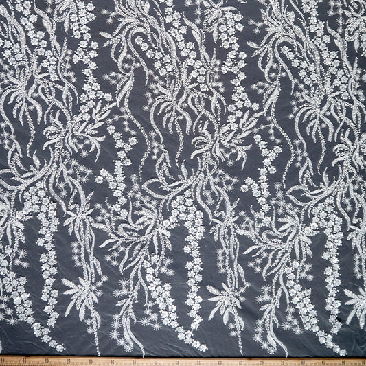 TUL PRADA BLANCO BRILLANTE ARABESCO
