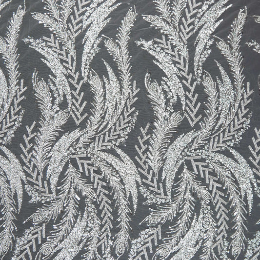 TUL FENDI BLANCO BRILLANTE CON HOJAS