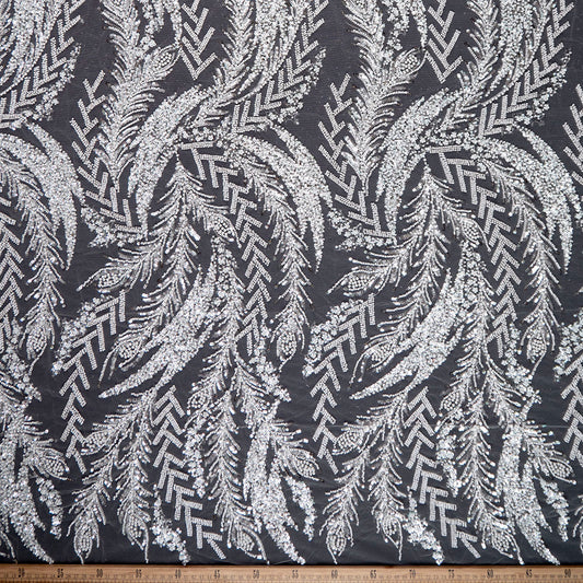 TUL FENDI BLANCO BRILLANTE CON HOJAS