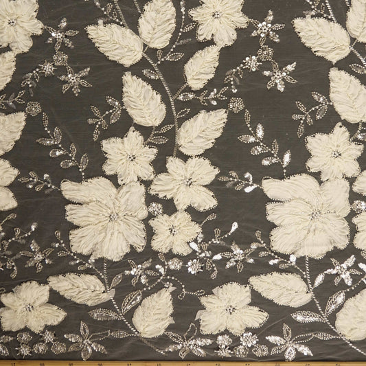 TUL FENDI BLANCO PAPIRO FLORAL 3D