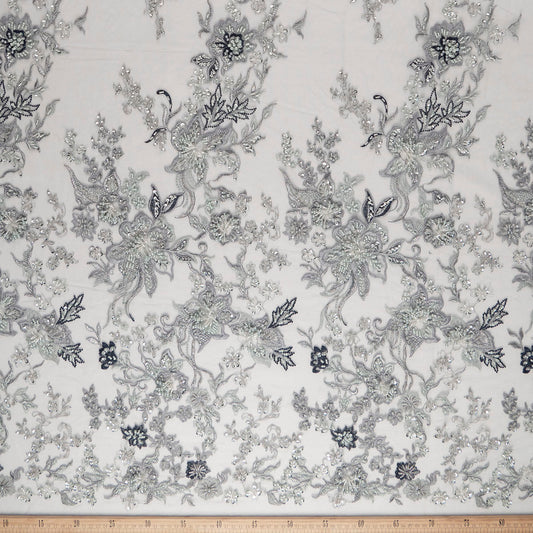 TUL FENDI GRIS NEUTRO FLORES