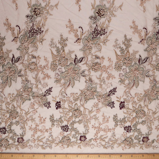 TUL FENDI ROSA EMPOLVADO CON FLORES