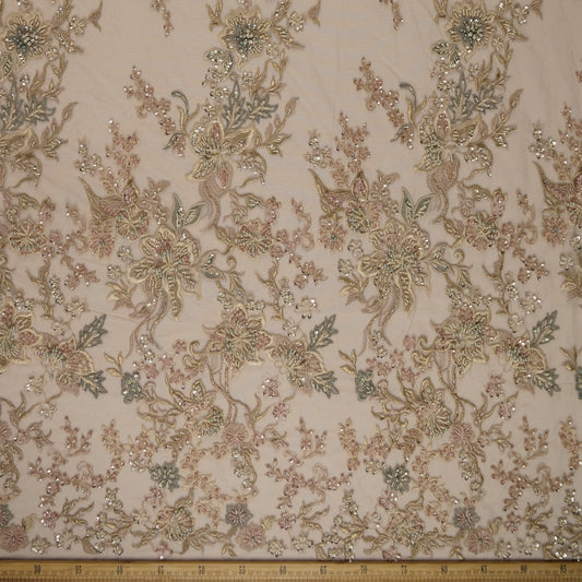 TUL FENDI MARRON CARAMELO RAMAS DE FLORES