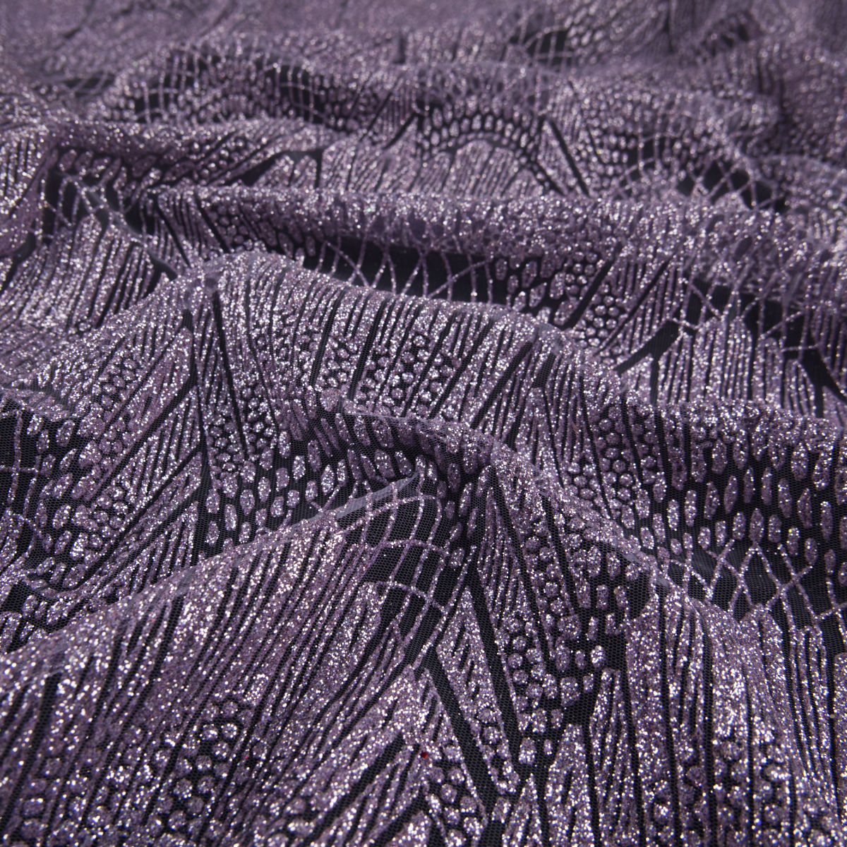 TUL LOLA VIOLETA AFRICA GLITTER GEOMETRICO