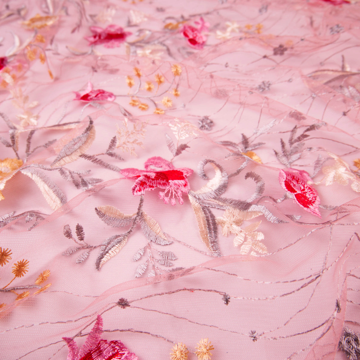 TUL LOLA ROSA FLOR MELOCOTON FLORES