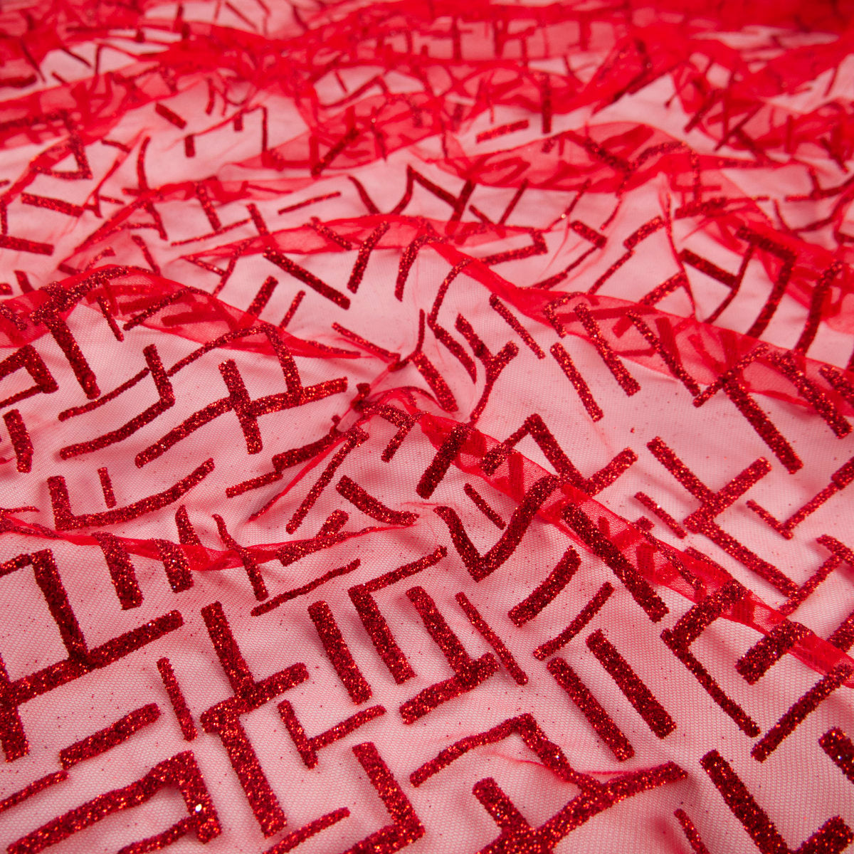 TUL LOLA ROJO SCARLATA GLITTER LINEAS