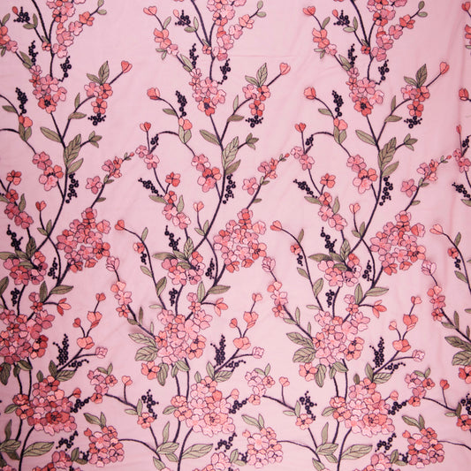 TUL LOLA ROSA FLOR MELOCOTON FLORES ROSADAS