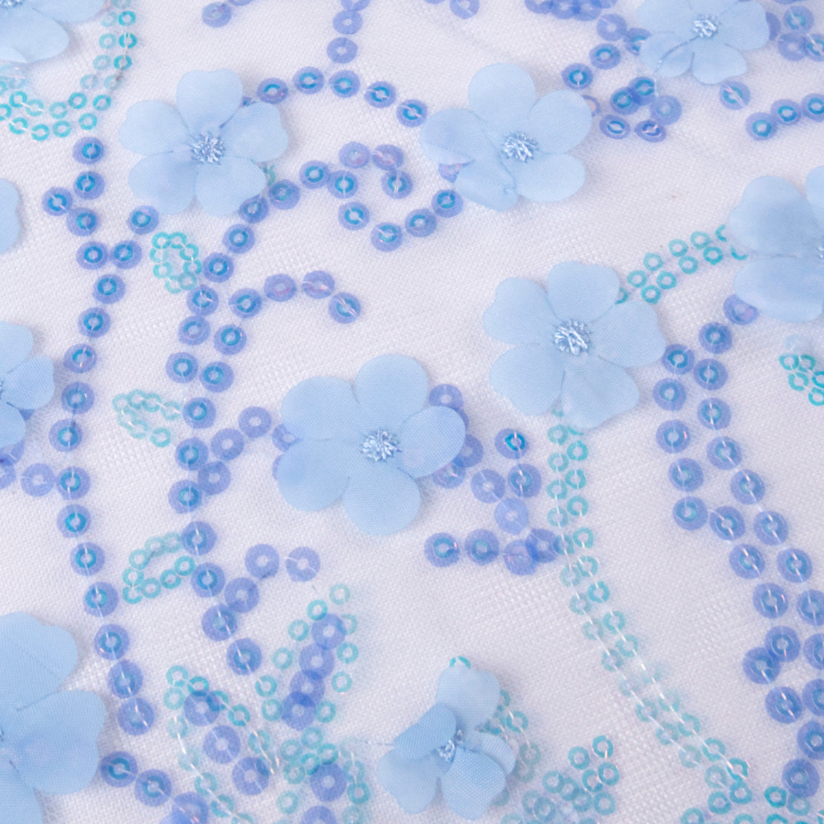 TUL LOLA AZUL ALLURE CON FLORES 3D