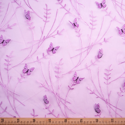 TUL LOLA LILA LAVANDA RAMA CON MARIPOSA