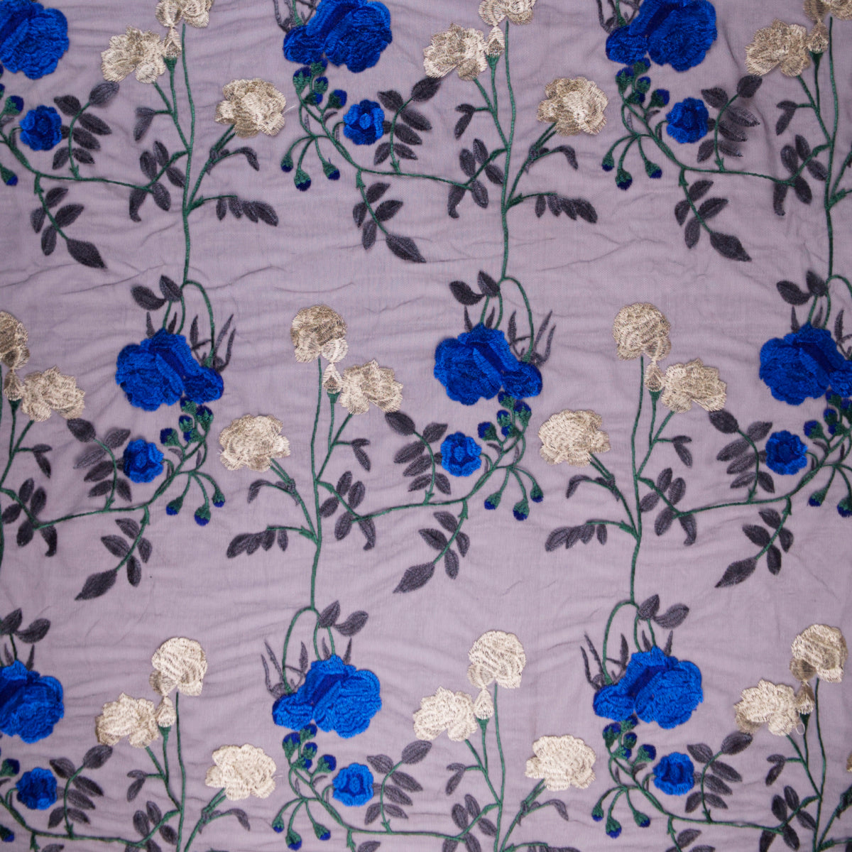 TUL LOLA NEGRO METEORITO FLORES AZULES