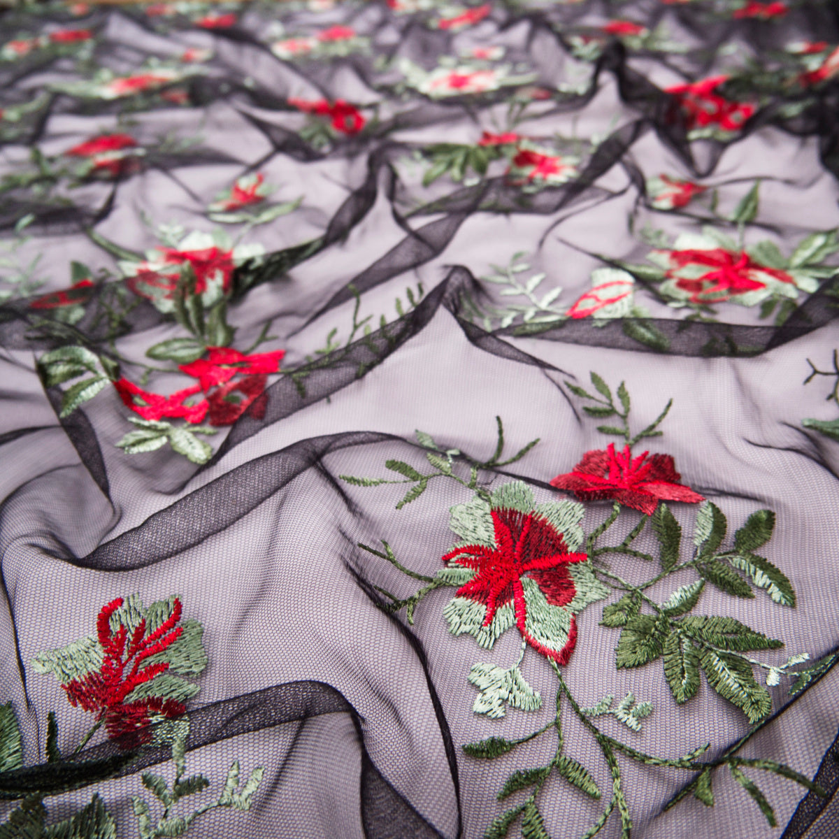 TUL LOLA NEGRO METEORITO FLORES ROJAS