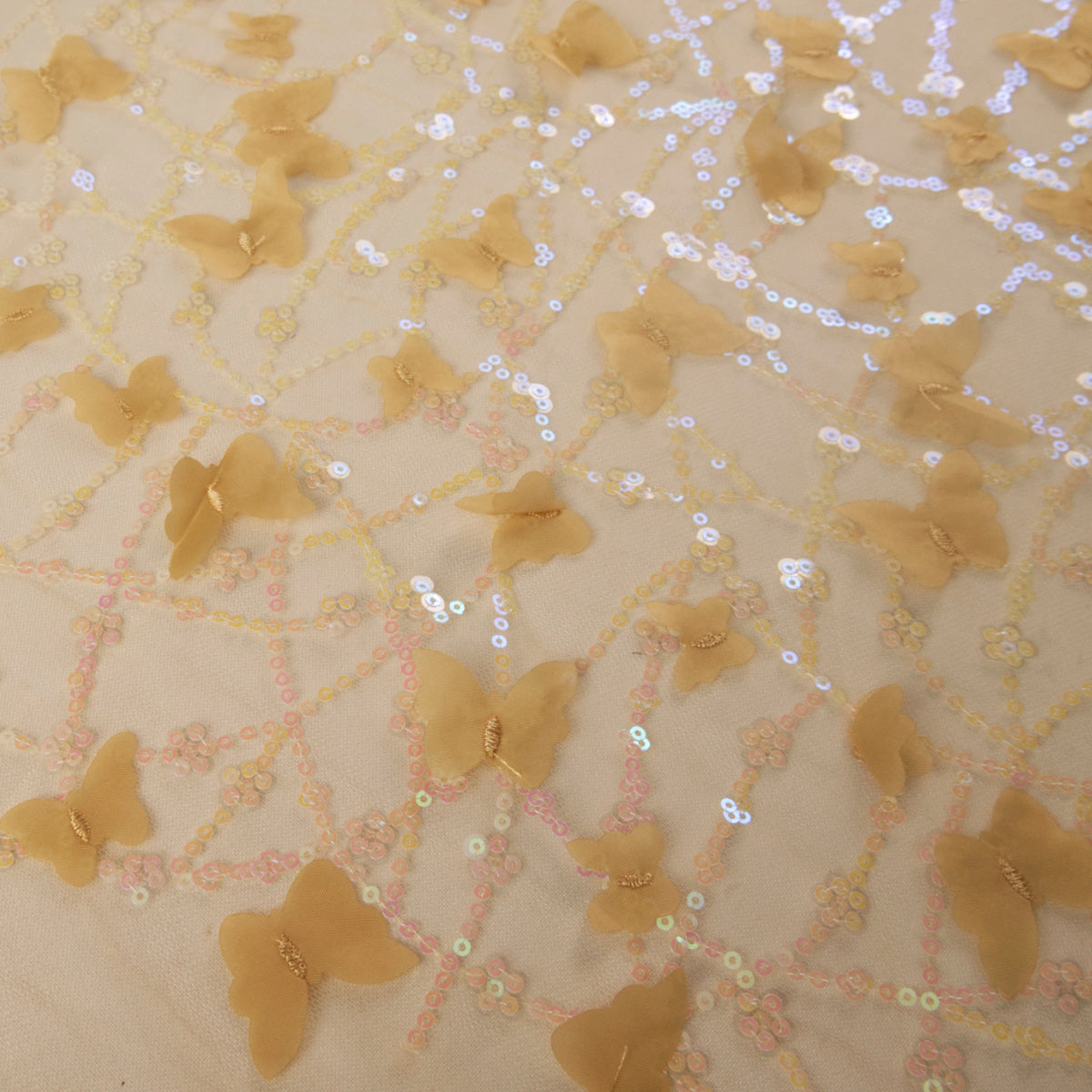 TUL LOLA BEIGE PLAZA TAUPE CON MARIPOSAS 3D