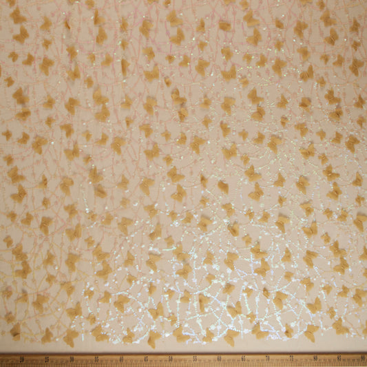 TUL LOLA BEIGE PLAZA TAUPE CON MARIPOSAS 3D