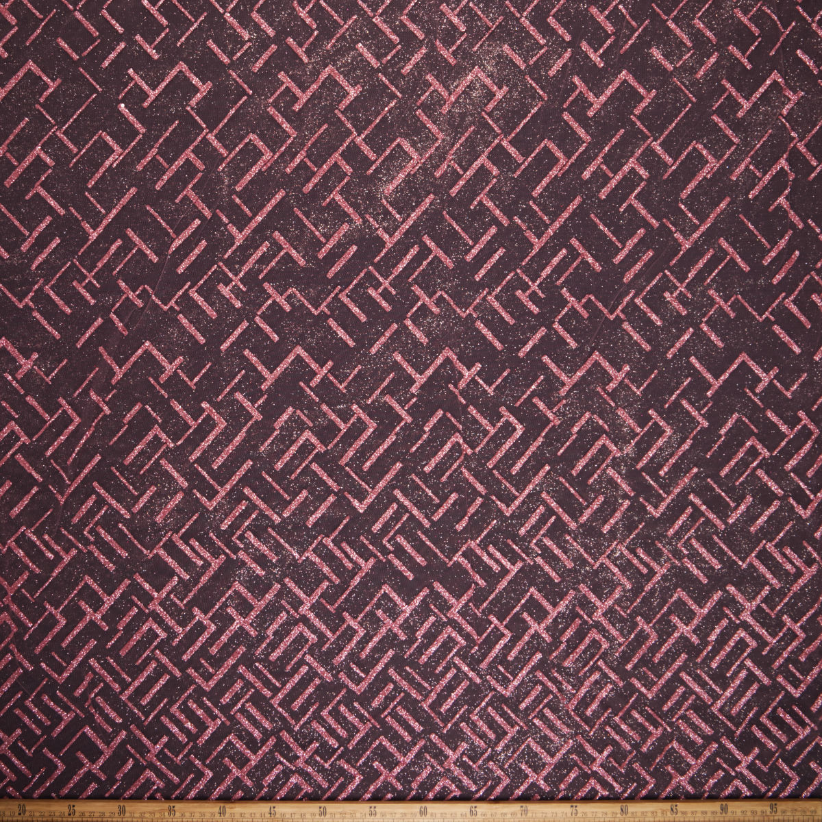 TUL LOLA LILA BORDEAUX GLITTER LINEAS