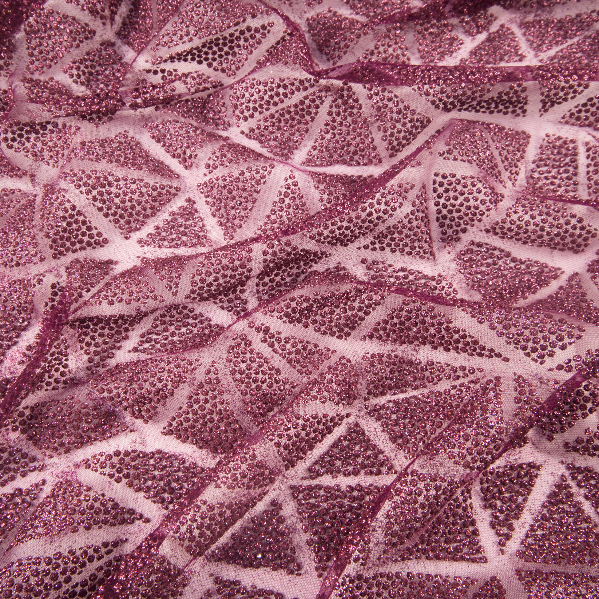 TUL LOLA PURPURA PRUNE OSCURO GLITTER TRIANGULOS