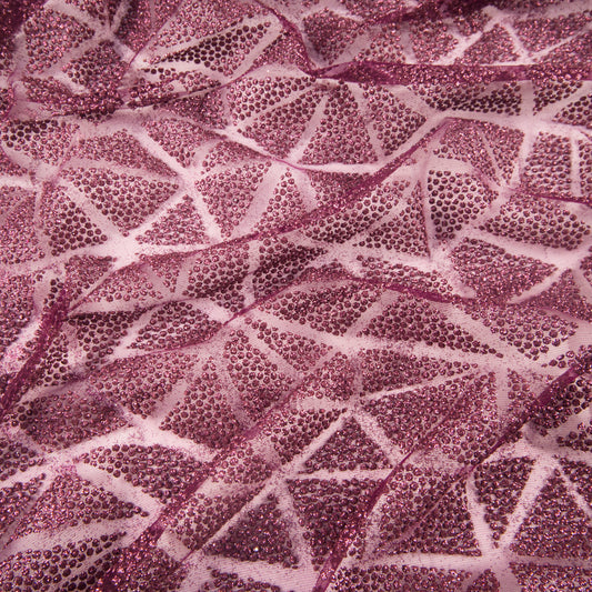 TUL LOLA PURPURA PRUNE OSCURO GLITTER TRIANGULOS