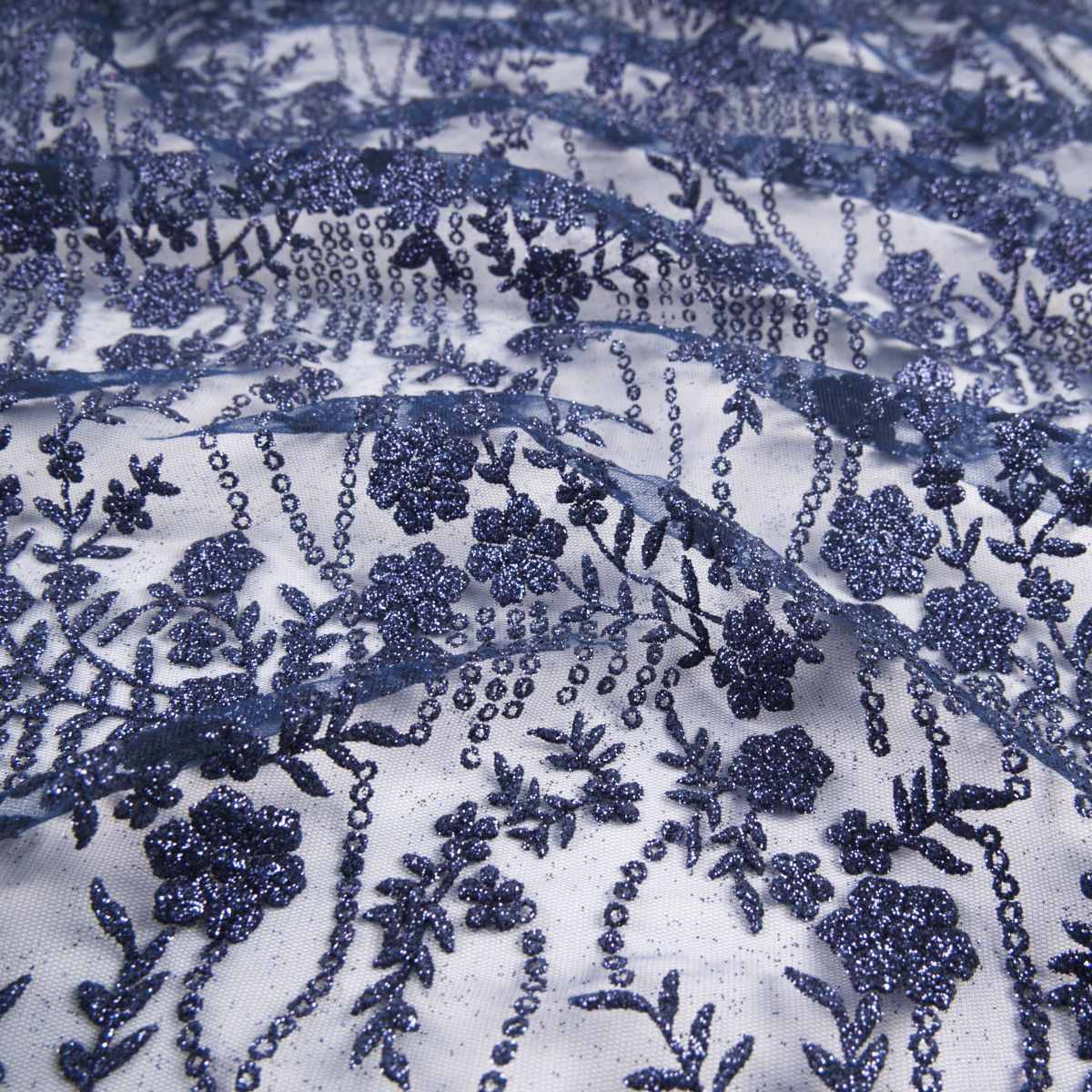 TUL LOLA AZUL ECLIPSE FLORES CON GLITTER