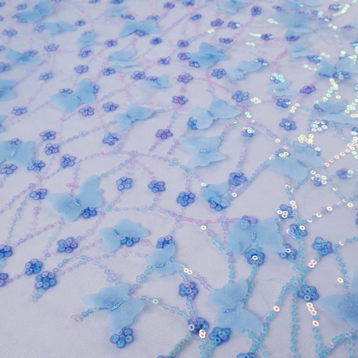 TUL LOLA AZUL ALLURE CON MARIPOSAS