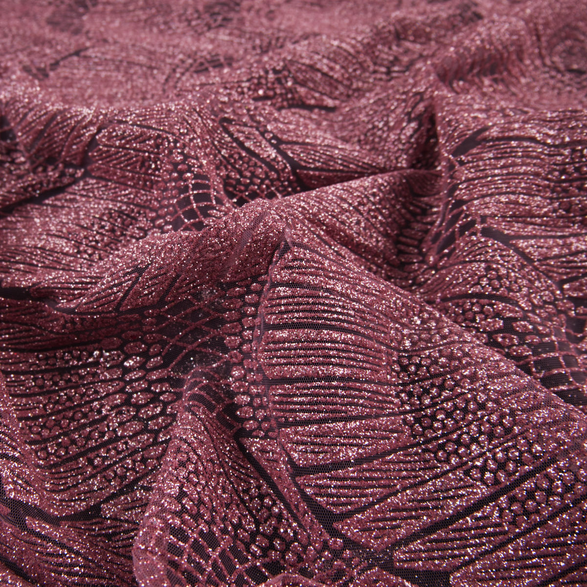 TUL LOLA LILA BORDEAUX GLITTER GEOMETRICO