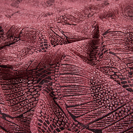 TUL LOLA LILA BORDEAUX GLITTER GEOMETRICO