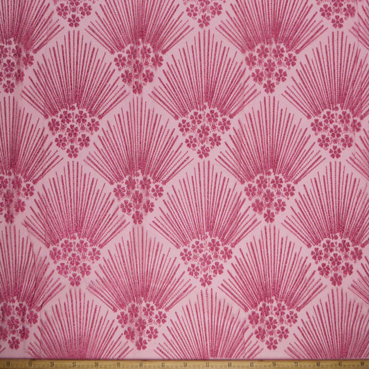 TUL LOLA FUCSIA REMOLACHA GLITTER ABANICO