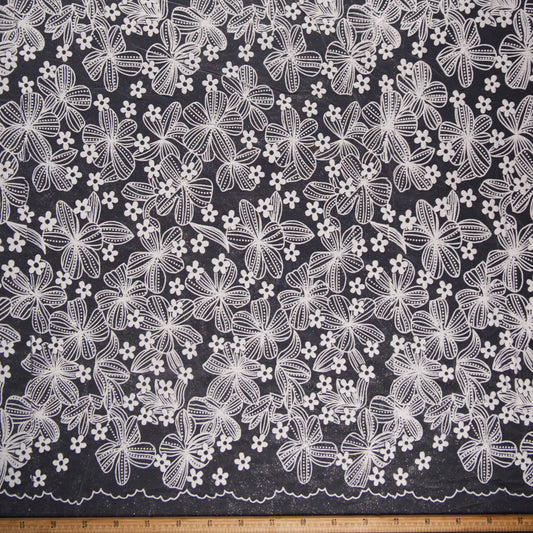 TUL LOLA BLANCO BRILLANTE GLITTER CON FLORES