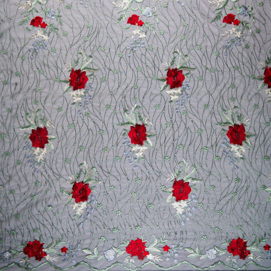 TUL LOLA NEGRO METEORITO ROSAS Y HOJAS