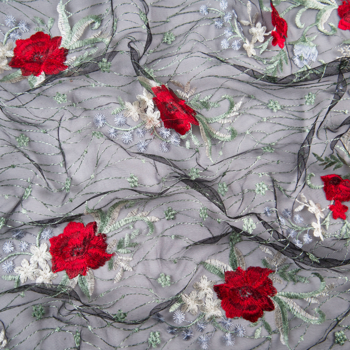 TUL LOLA NEGRO METEORITO ROSAS Y HOJAS