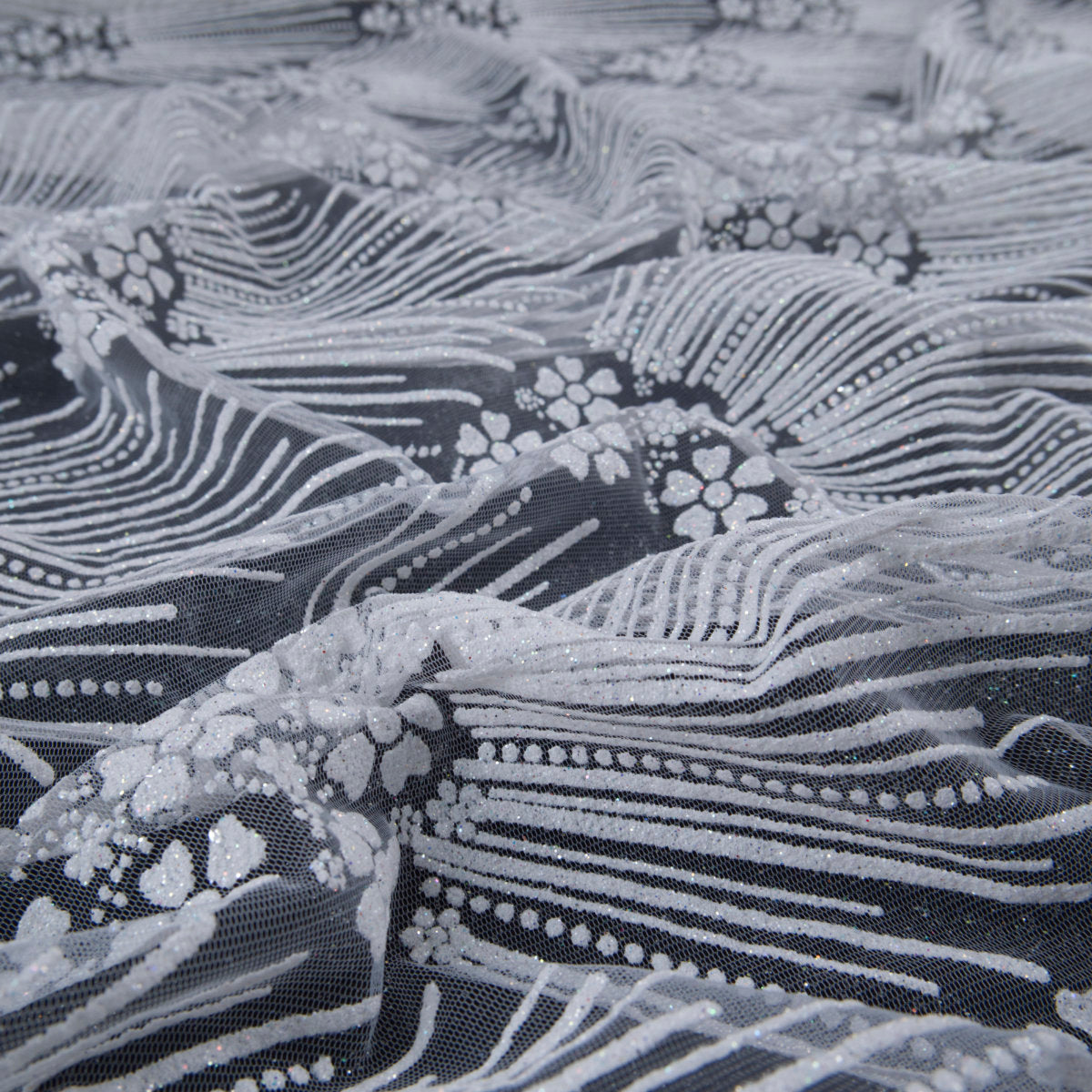 TUL LOLA BLANCO AZULADO GLITTER GEOMETRICO