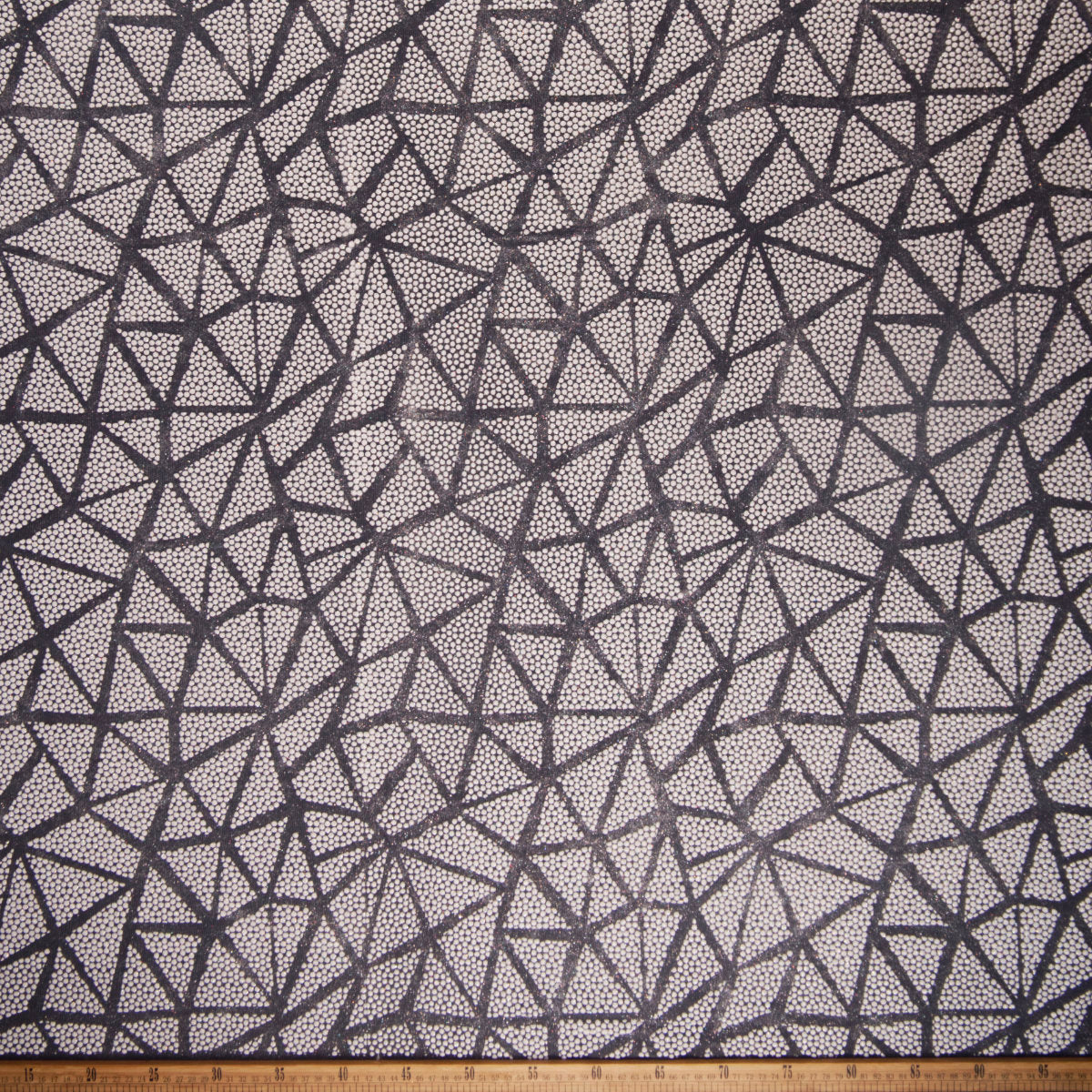 TUL LOLA BLANCO BRILLANTE GLITTER TRIANGULOS